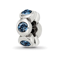 Sterling Silver Reflections Dec Preciosa Crystal Birthstone Bead view 1
