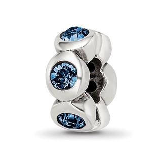 Sterling Silver Reflections Dec Preciosa Crystal Birthstone Bead