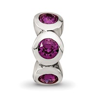 Sterling Silver Reflections Feb Preciosa Crystal Birthstone Bead view 3