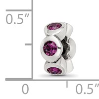 Sterling Silver Reflections Feb Preciosa Crystal Birthstone Bead view 4