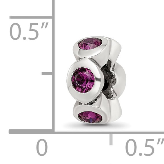 Sterling Silver Reflections Feb Preciosa Crystal Birthstone Bead