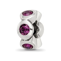 Sterling Silver Reflections Feb Preciosa Crystal Birthstone Bead view 1