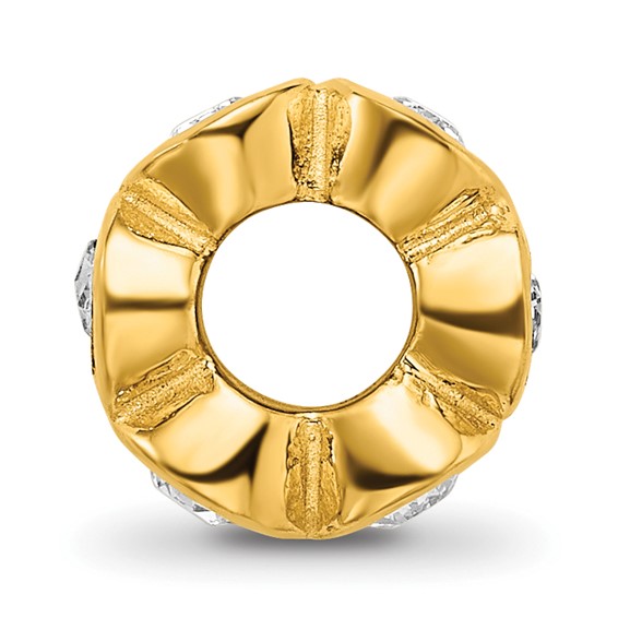 Sterling Silver Gold-plated Reflections April Preciosa Crystal Bead