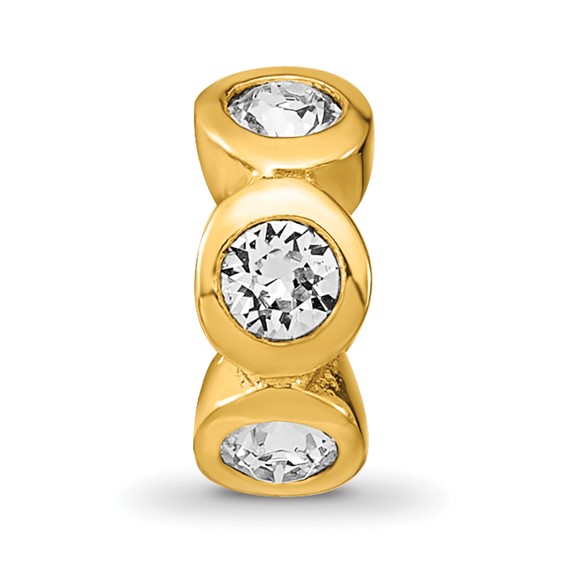 Sterling Silver Gold-plated Reflections April Preciosa Crystal Bead