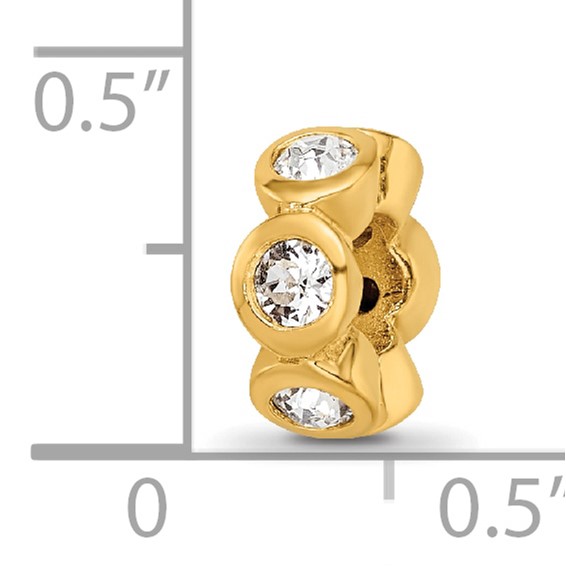 Sterling Silver Gold-plated Reflections April Preciosa Crystal Bead