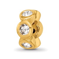Sterling Silver Gold-plated Reflections April Preciosa Crystal Bead view 1