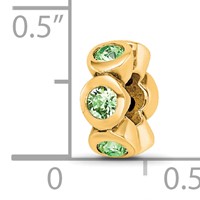 Sterling Silver Gold-plated Reflections Aug Green Preciosa Crystal Bead view 3