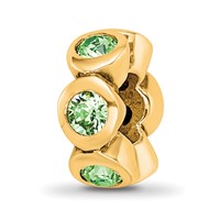 Sterling Silver Gold-plated Reflections Aug Green Preciosa Crystal Bead view 1