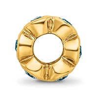 Sterling Silver Gold-plated Reflections Dec Blue Preciosa Crystal Bead view 2