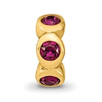 Sterling Silver Gold-plated Reflections Feb Purple Preciosa Crystal Bead view 4