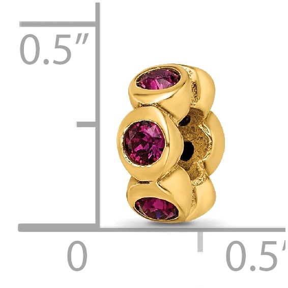 Sterling Silver Gold-plated Reflections Feb Purple Preciosa Crystal Bead