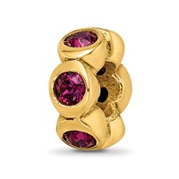 Sterling Silver Gold-plated Reflections Feb Purple Preciosa Crystal Bead view 1