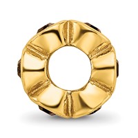 Sterling Silver Gold-plated Reflections Jan Red Preciosa Crystal Bead view 2