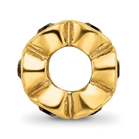 Sterling Silver Gold-plated Reflections Jan Red Preciosa Crystal Bead