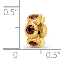 Sterling Silver Gold-plated Reflections Jan Red Preciosa Crystal Bead view 4