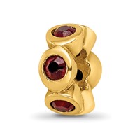 Sterling Silver Gold-plated Reflections Jan Red Preciosa Crystal Bead view 1
