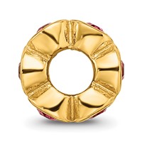 Sterling Silver Gold-plated Reflections July Red Preciosa Crystal Bead view 2