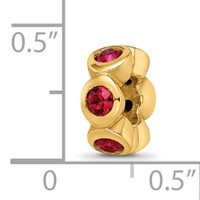 Sterling Silver Gold-plated Reflections July Red Preciosa Crystal Bead view 4