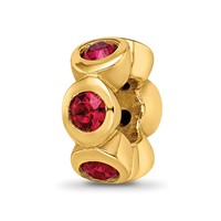 Sterling Silver Gold-plated Reflections July Red Preciosa Crystal Bead view 1