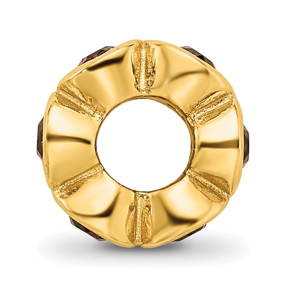 Sterling Silver Gold-plated Reflections June Red Preciosa Crystal Bead