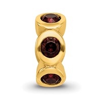 Sterling Silver Gold-plated Reflections June Red Preciosa Crystal Bead view 3