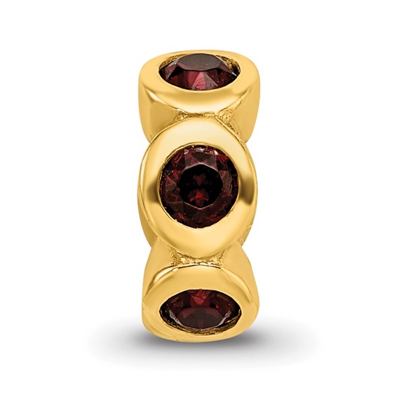 Sterling Silver Gold-plated Reflections June Red Preciosa Crystal Bead