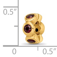 Sterling Silver Gold-plated Reflections June Red Preciosa Crystal Bead view 4
