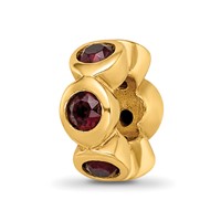 Sterling Silver Gold-plated Reflections June Red Preciosa Crystal Bead view 1