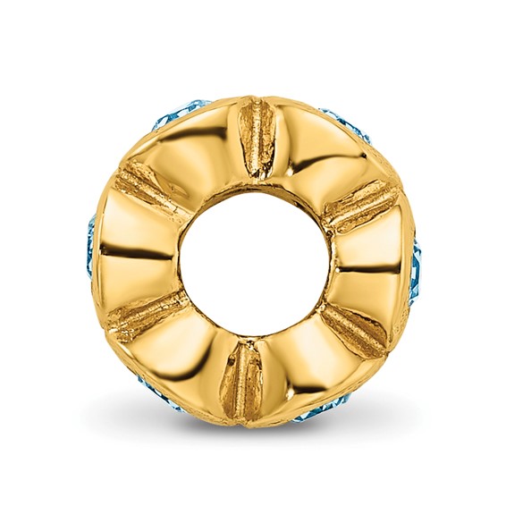 Sterling Silver Gold-plated Reflections March Blue Preciosa Crystal Bead