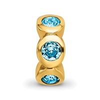 Sterling Silver Gold-plated Reflections March Blue Preciosa Crystal Bead view 3
