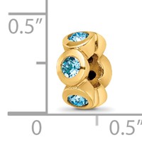 Sterling Silver Gold-plated Reflections March Blue Preciosa Crystal Bead view 4