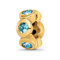 Sterling Silver Gold-plated Reflections March Blue Preciosa Crystal Bead view 1