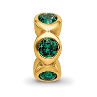 Sterling Silver Gold-plated Reflections May Green Preciosa Crystal Bead view 3