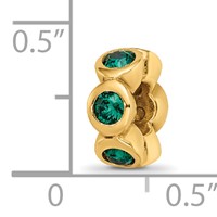 Sterling Silver Gold-plated Reflections May Green Preciosa Crystal Bead view 4