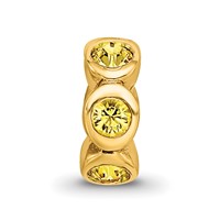 Sterling Silver Gold-plated Reflections Nov Yellow Preciosa Crystal Bead view 3