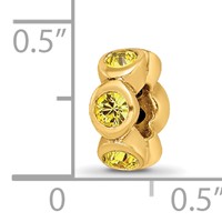 Sterling Silver Gold-plated Reflections Nov Yellow Preciosa Crystal Bead view 4