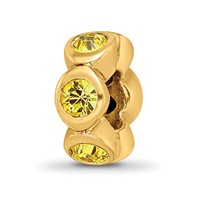 Sterling Silver Gold-plated Reflections Nov Yellow Preciosa Crystal Bead view 1