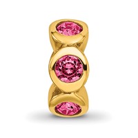 Sterling Silver Gold-plated Reflections Oct Pink Preciosa Crystal Bead view 3