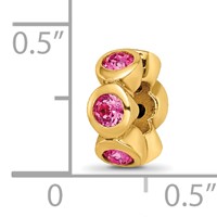 Sterling Silver Gold-plated Reflections Oct Pink Preciosa Crystal Bead view 4