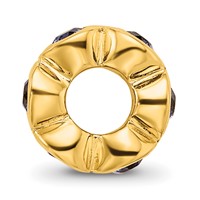 Sterling Silver Gold-plated Reflections Sept Blue Preciosa Crystal Bead view 2