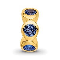 Sterling Silver Gold-plated Reflections Sept Blue Preciosa Crystal Bead view 3