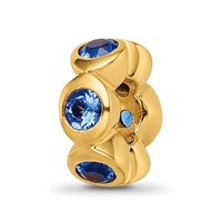 Sterling Silver Gold-plated Reflections Sept Blue Preciosa Crystal Bead view 1