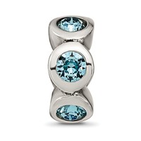 Sterling Silver Reflections March Preciosa Crystal Birthstone Bead view 3