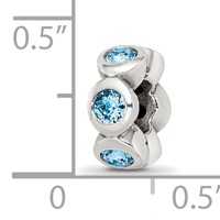 Sterling Silver Reflections March Preciosa Crystal Birthstone Bead view 4