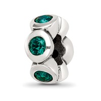 Sterling Silver Reflections May Preciosa Crystal Birthstone Bead view 1