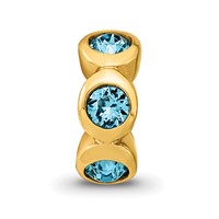 Sterling Silver Gold-plated Reflections Dec Blue Preciosa Crystal Bead view 3