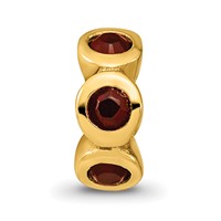 Sterling Silver Gold-plated Reflections Jan Red Preciosa Crystal Bead view 3