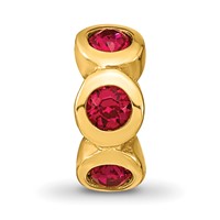 Sterling Silver Gold-plated Reflections July Red Preciosa Crystal Bead view 3