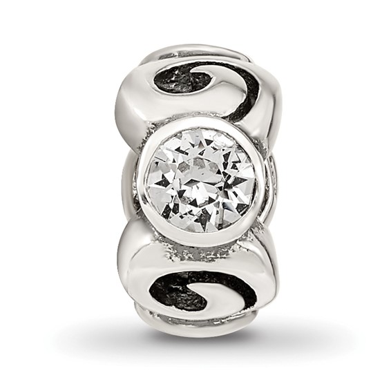 Sterling Silver Reflections April Preciosa Crystal Birthstone Bead