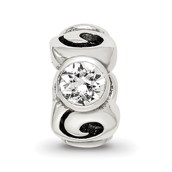 Sterling Silver Reflections April Preciosa Crystal Birthstone Bead